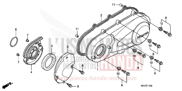 PANNEAU CARTER-MOTEUR G. de S-wing ABS PEARL HARVEST GREEN (GY136) 2011